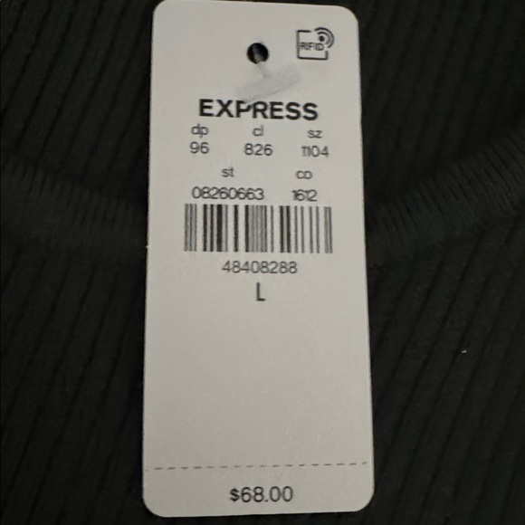 Express Ribbed Shine Button cuff crew neck sweater - Picture 6 of 6